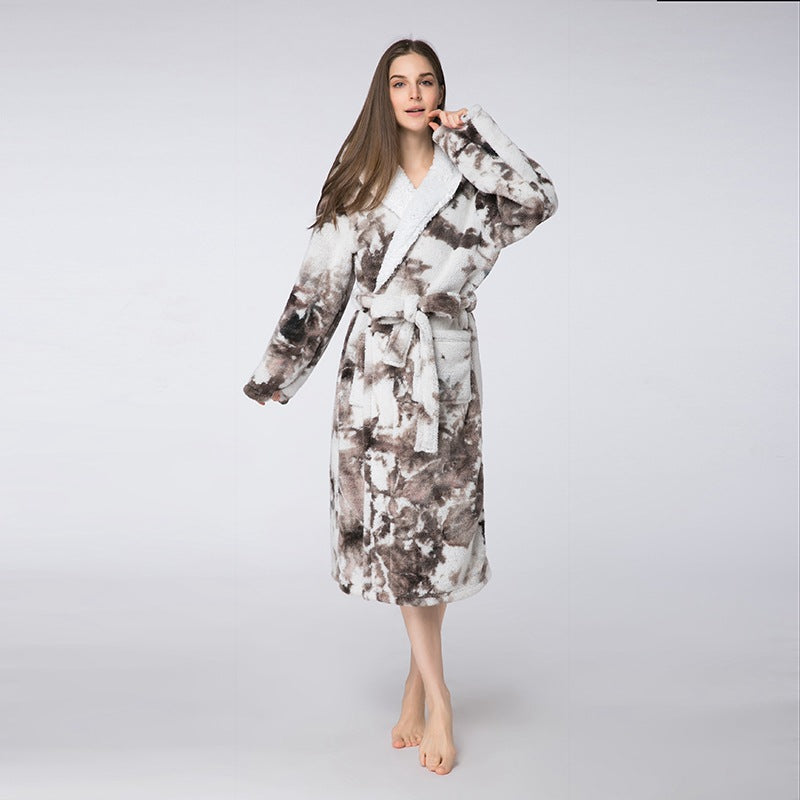 Robe Ladies Pajamas Couples Home Tie-Dye Bathrobes
