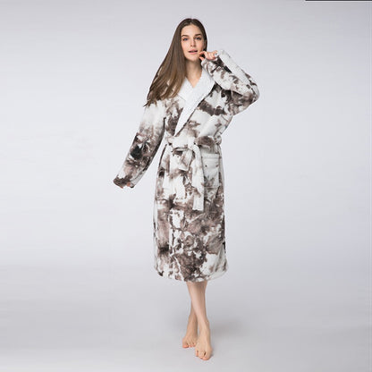 Robe Ladies Pajamas Couples Home Tie-Dye Bathrobes