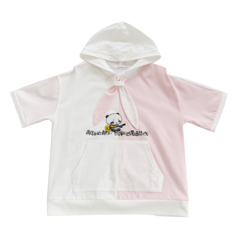 Cat embroidered hoodie