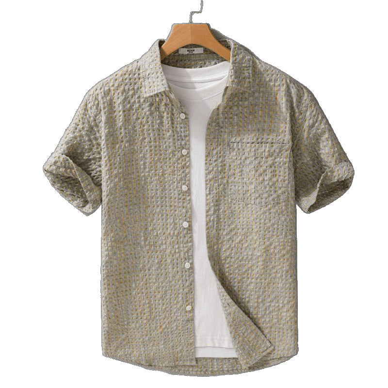 Thin Shirt Plaid Men Clothing