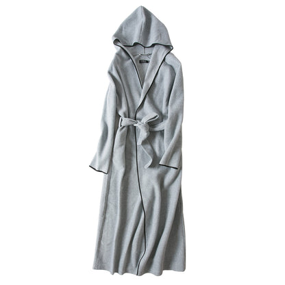 Men's And Women's Long Hooded Bathrobes Can Be Worn As Home Clothes