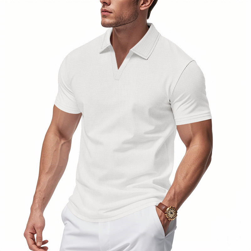 Short Sleeve Lapel Polo Shirt Men