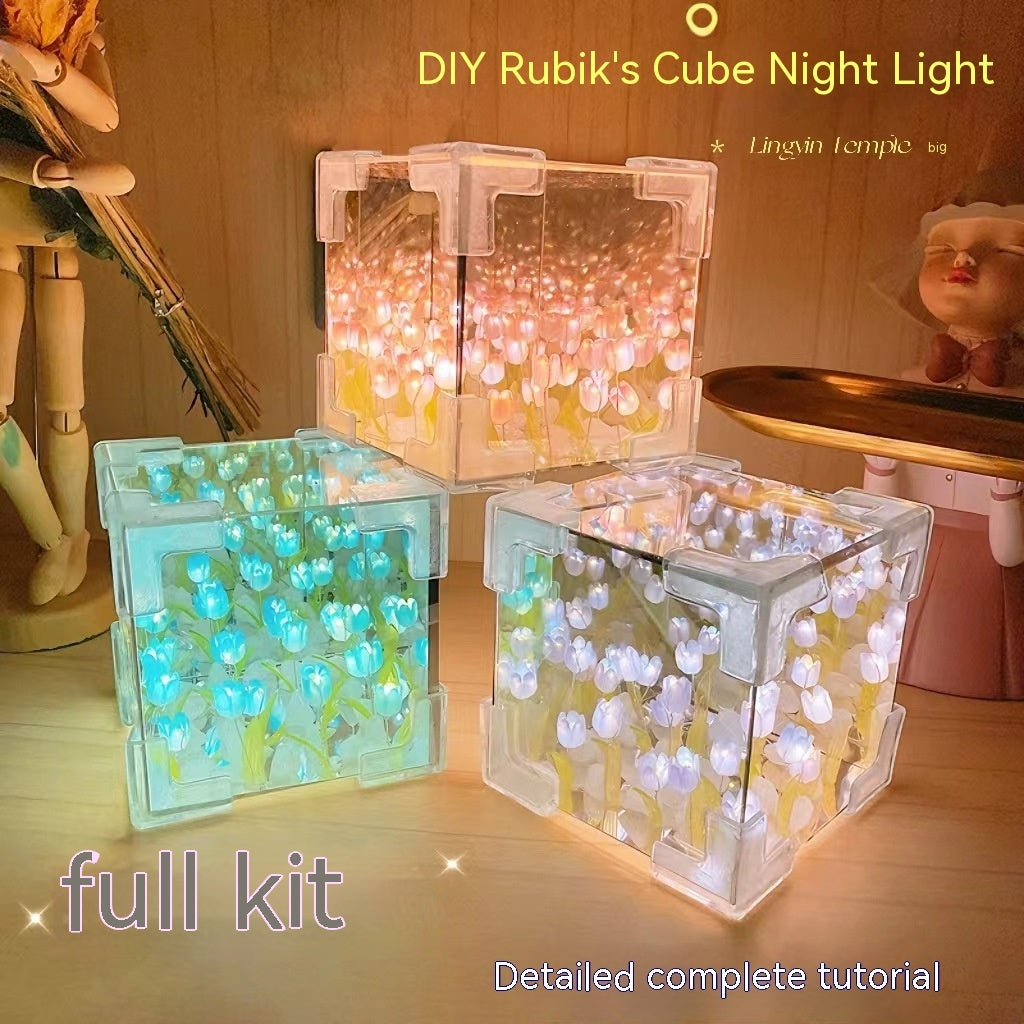 Handmade DIY Tulip Flower Small Night Light Romantic Gift