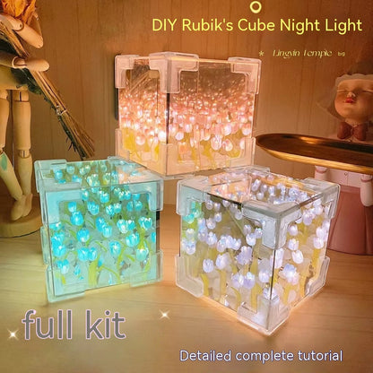 Handmade DIY Tulip Flower Small Night Light Romantic Gift