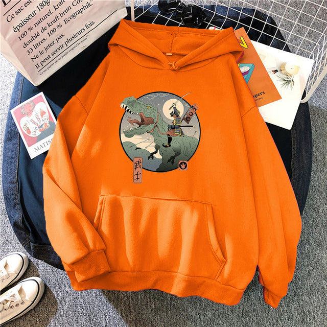Men's Trend Japanese Retro Print Hoodie Fleece Hooded