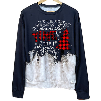 Round Neck Long Sleeve Hoodie Lady Christmas