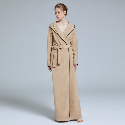 Men's And Women's Long Hooded Bathrobes Can Be Worn As Home Clothes